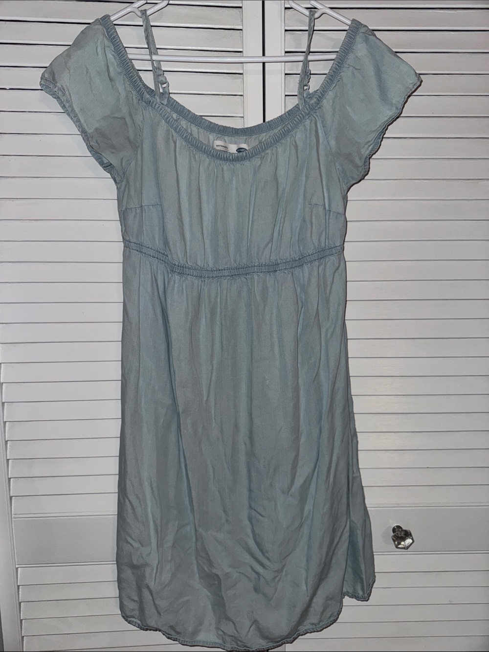 Old Navy Light Blue Off-Shoulder Maternity Summer Dress